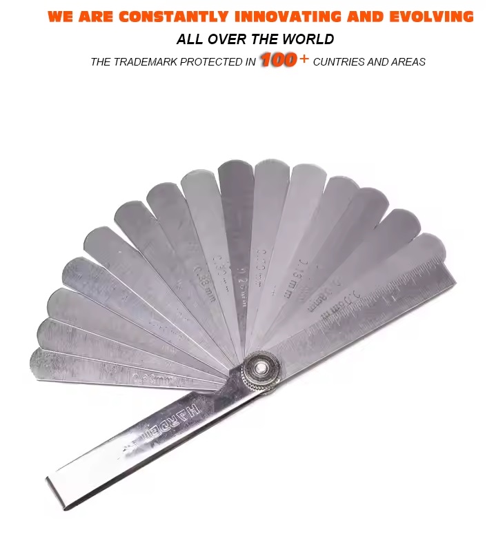 HARDEN 580415 Feeler Gauge 15Pcs 65Mn Professional Metal Feeler Gauge Set; Model: 580415_img_4
