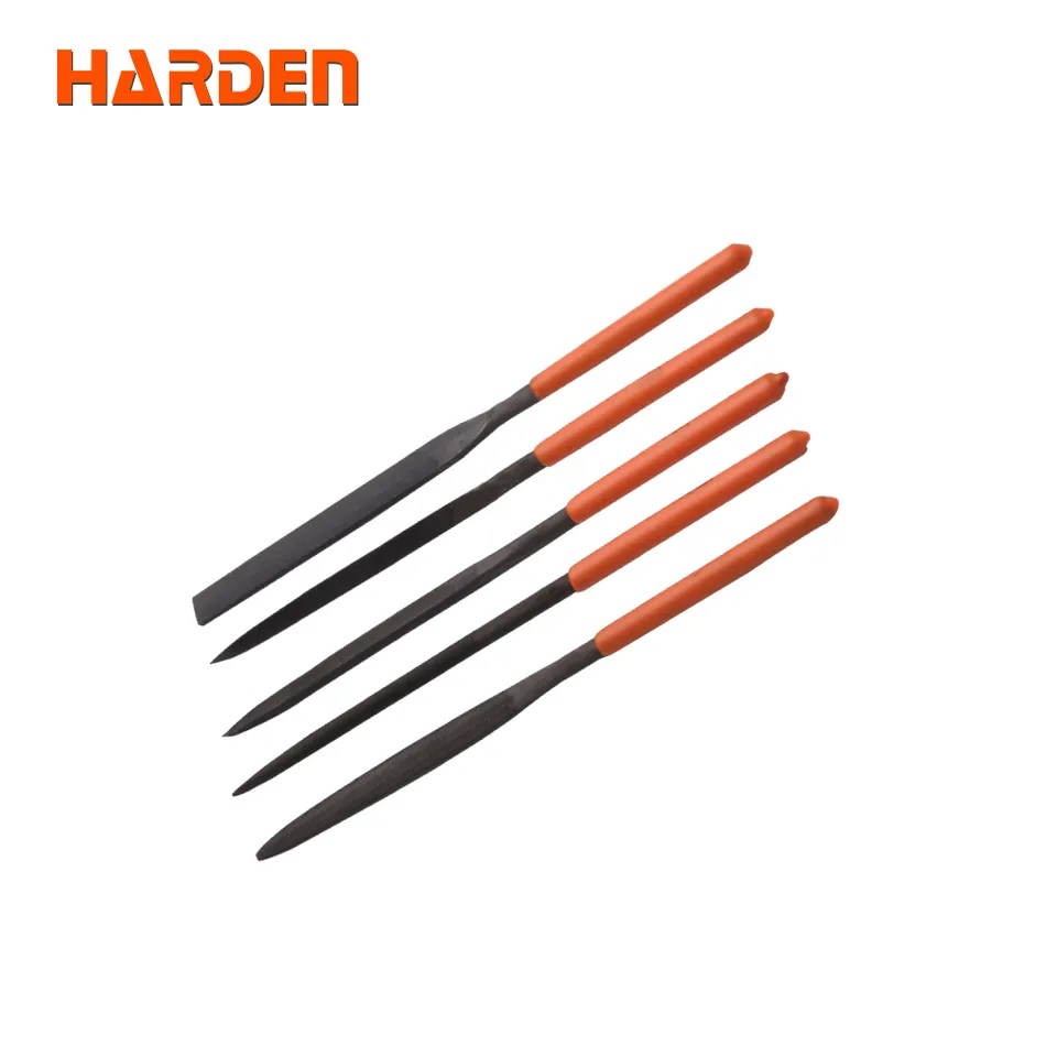 HARDEN 610621 5pcs Needle File Set (5x185mm), Professional 185mm Multipurpose High Hardness Needle Files, T12 Alloy Steel; Model: 610621