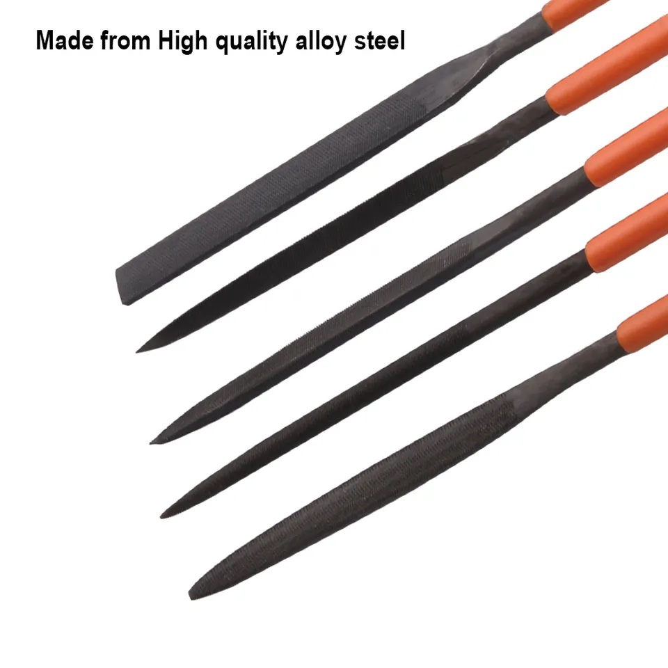 HARDEN 610621 5pcs Needle File Set (5x185mm), Professional 185mm Multipurpose High Hardness Needle Files, T12 Alloy Steel; Model: 610621_img_2