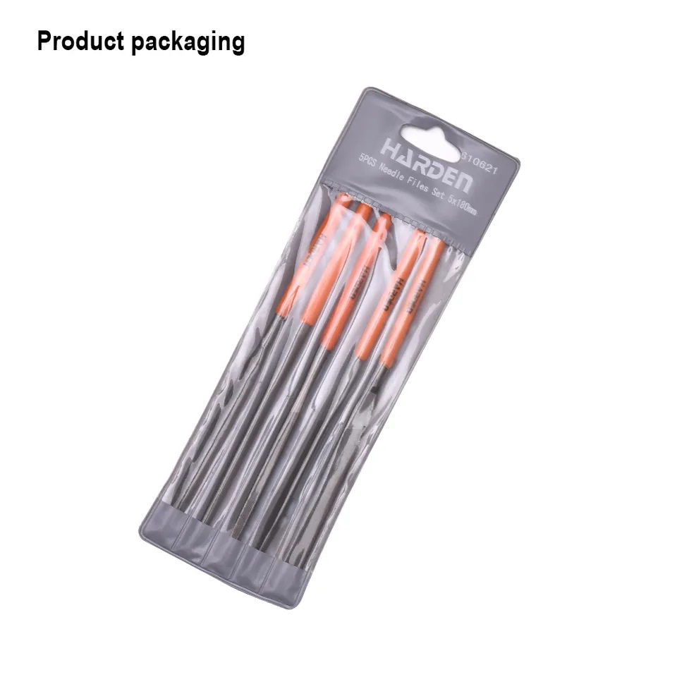 HARDEN 610621 5pcs Needle File Set (5x185mm), Professional 185mm Multipurpose High Hardness Needle Files, T12 Alloy Steel; Model: 610621_img_4