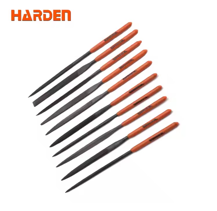 HARDEN 610622 10pcs Needle Files Set ( 4x160mm), Professional tools, (Hand, Half Round, Square, Tri Square &  Round); Model: 610622