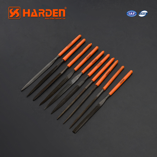 HARDEN 610622 10pcs Needle Files Set ( 4x160mm), Professional tools, (Hand, Half Round, Square, Tri Square &  Round); Model: 610622_img_2