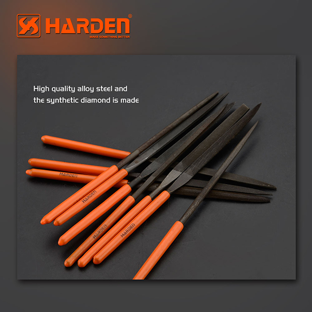 HARDEN 610622 10pcs Needle Files Set ( 4x160mm), Professional tools, (Hand, Half Round, Square, Tri Square &  Round); Model: 610622_img_3
