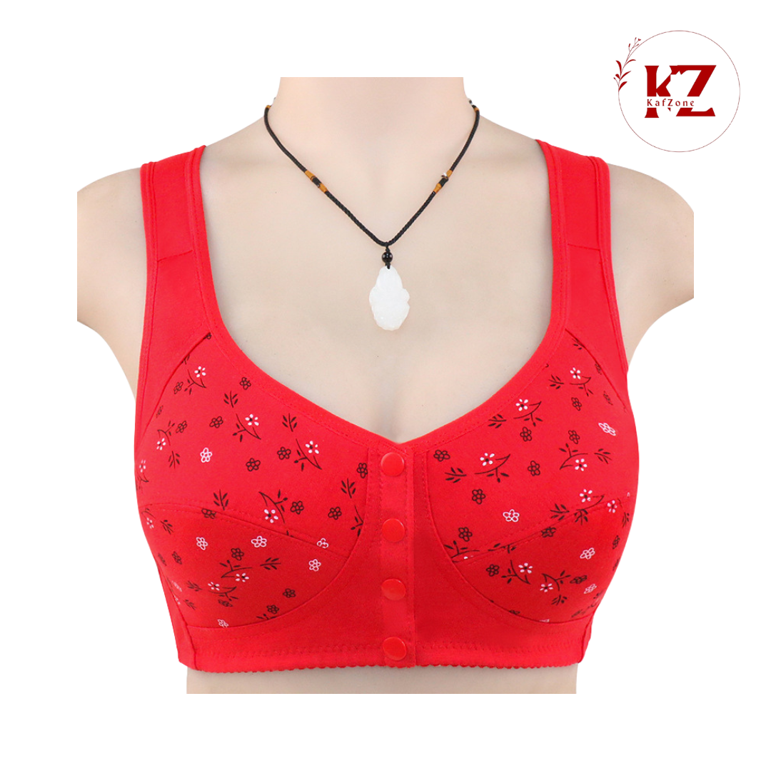 Front Button Cotton Bra