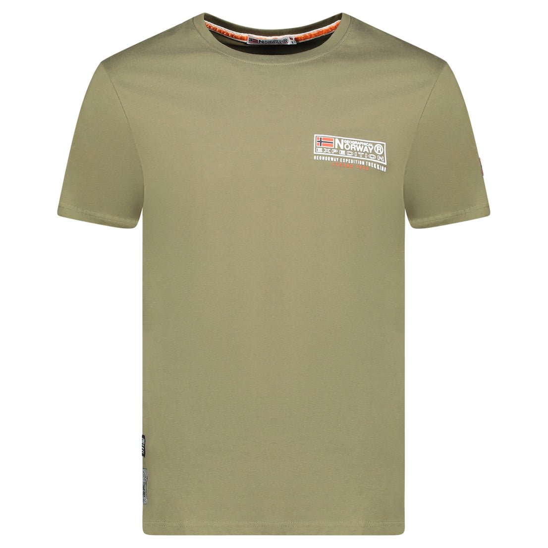 T-Shirt Men Short Sleeve with Khaki Flag