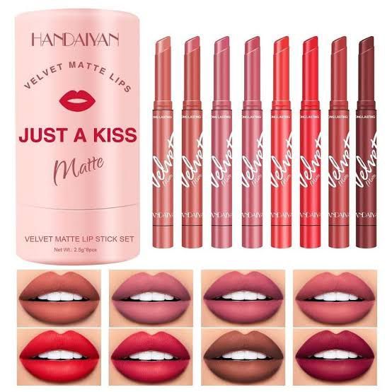 Handaiyan Velvet Matte Just A Kiss 8Pcs Lipstick Set