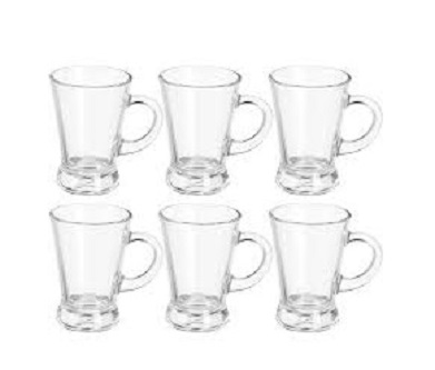 স্বচ্ছ কাচের চায়ের কাপ সেট ৬ পিছ tea cup / coffe cup - #101 - Image 2