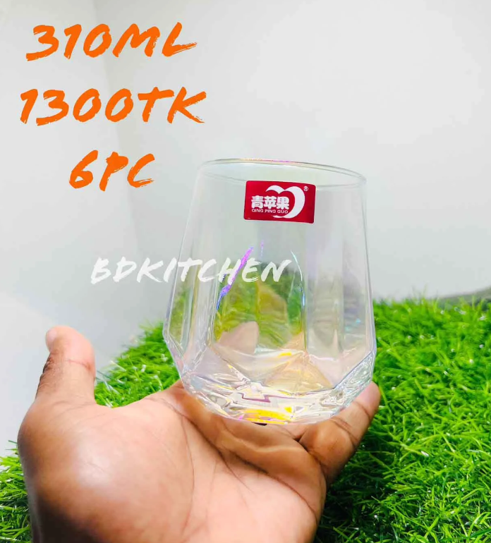 Glasses for Scotch, Bourbon, and Cocktail Drinks WINE GLASS -310ML কাচের শরবত গ্লাস - Image 3