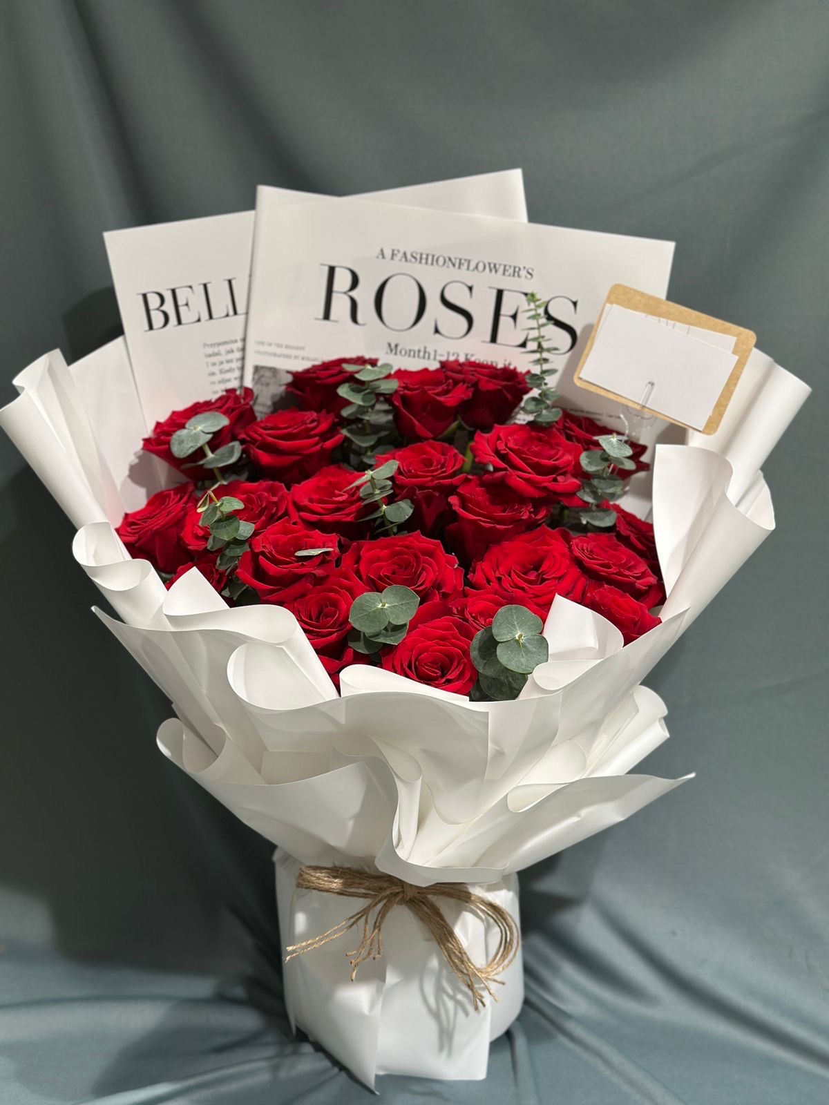 Red roses stunning bouquet