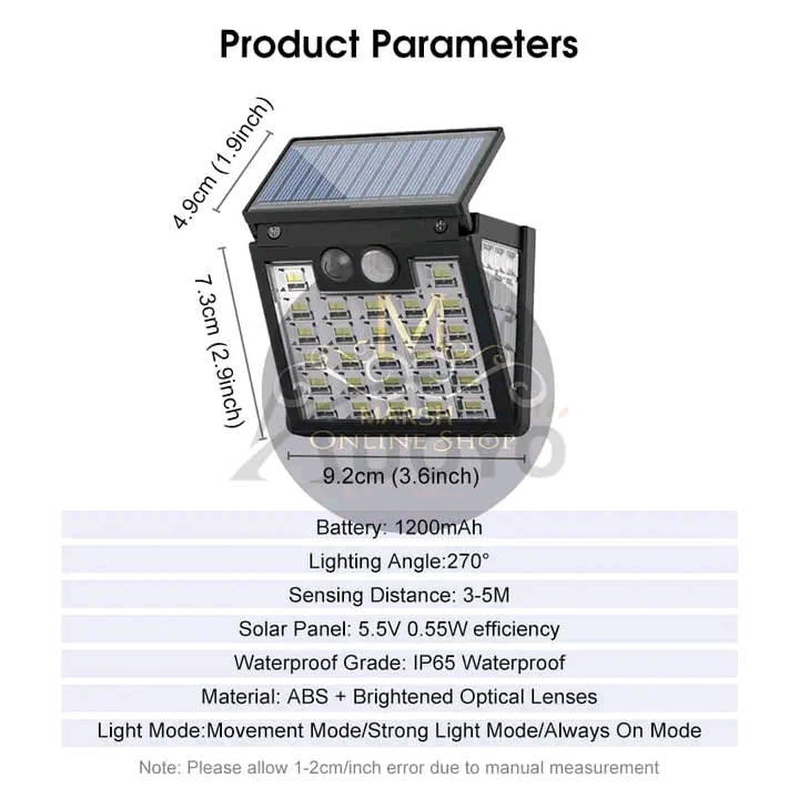 💥Auoyo Solar Wall Light Solar Outdoor Lighting LED Motion Sensor Solar Light 270° Wide Angle Lamp Automatic Light IP65 Waterproof Garden Light for Yard Garden Deck Pathway Porch_img_11
