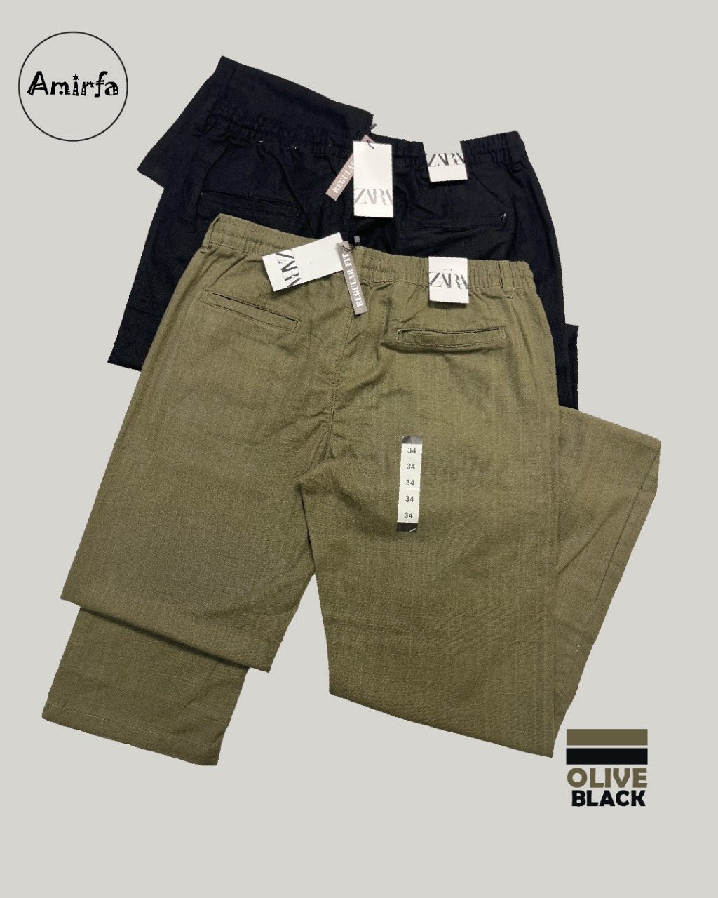 Olive + Black Combo – Premium Ramie Cotton Trousers ._img_1