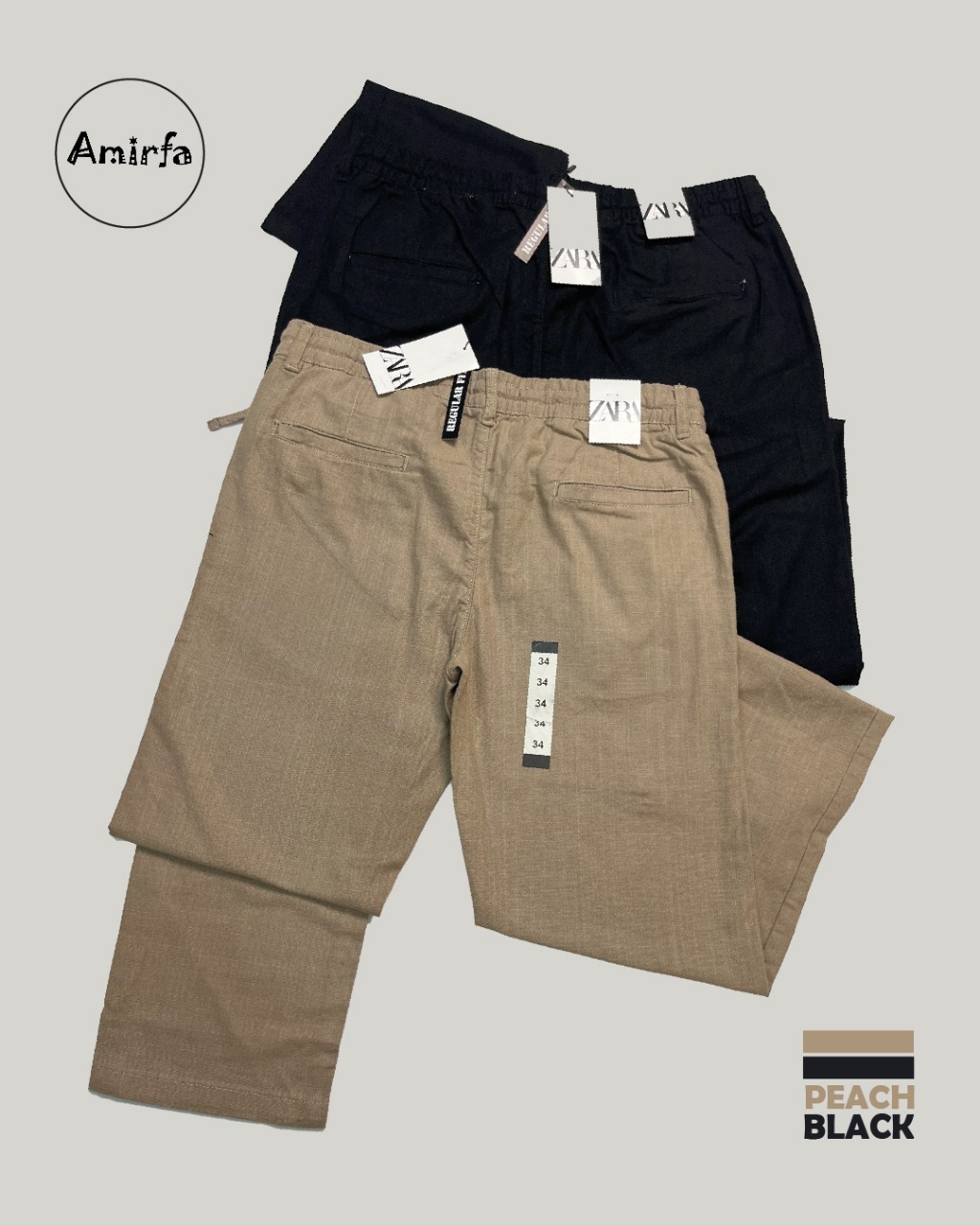 Peach + Black Combo – Premium Ramie Cotton Trousers ._img_1
