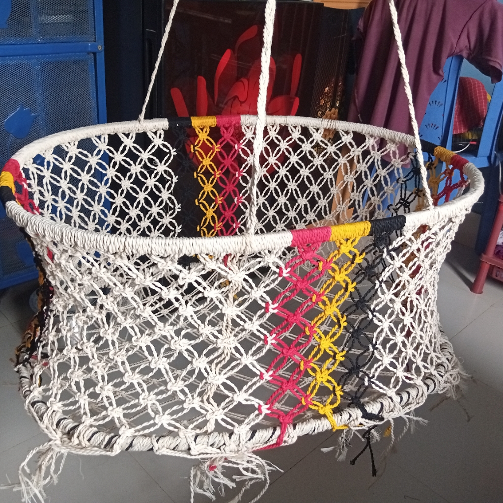 বাচ্চাদের সুতার তৈরি দোলনা- Dolna Baby Cardel Mixed Jute Up To 30Kg For Children'S - Image 4