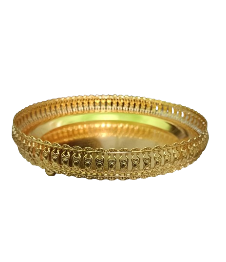 Beautiful SS Golden Steel Pandan serving tray - পানদান - Image 4