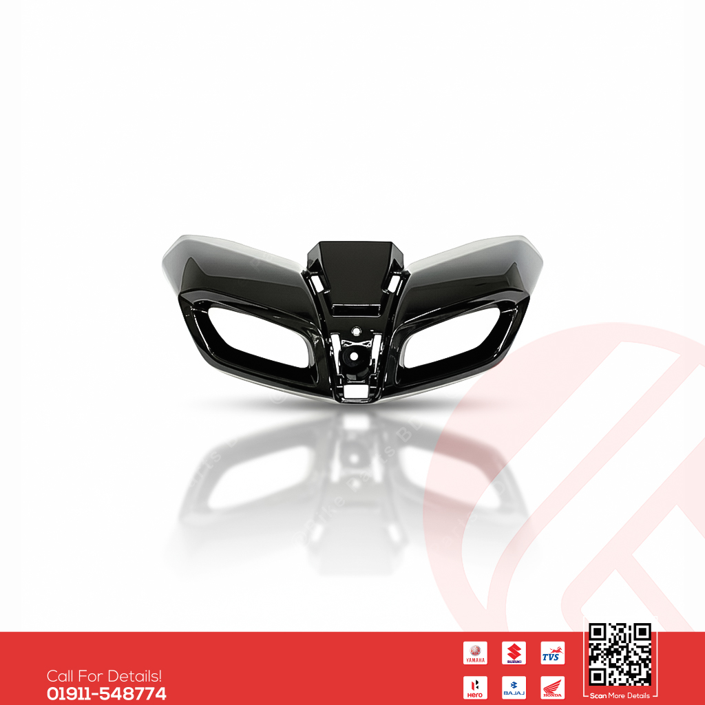 Pilot Light Mask or DRL Mask (Glossy Black) for Yamaha MT15 V2 bike.