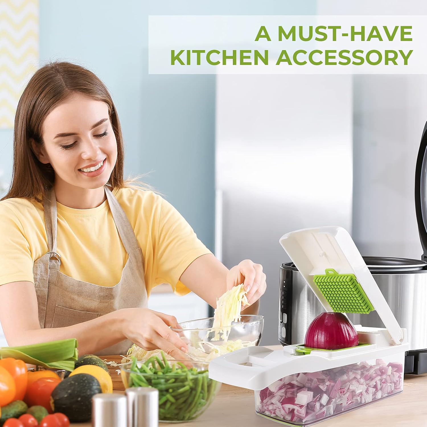Nicer Dicer 15-in-1 Multifunctional Vegetable & Fruit Chopper with Stainless Steel Blades_img_4