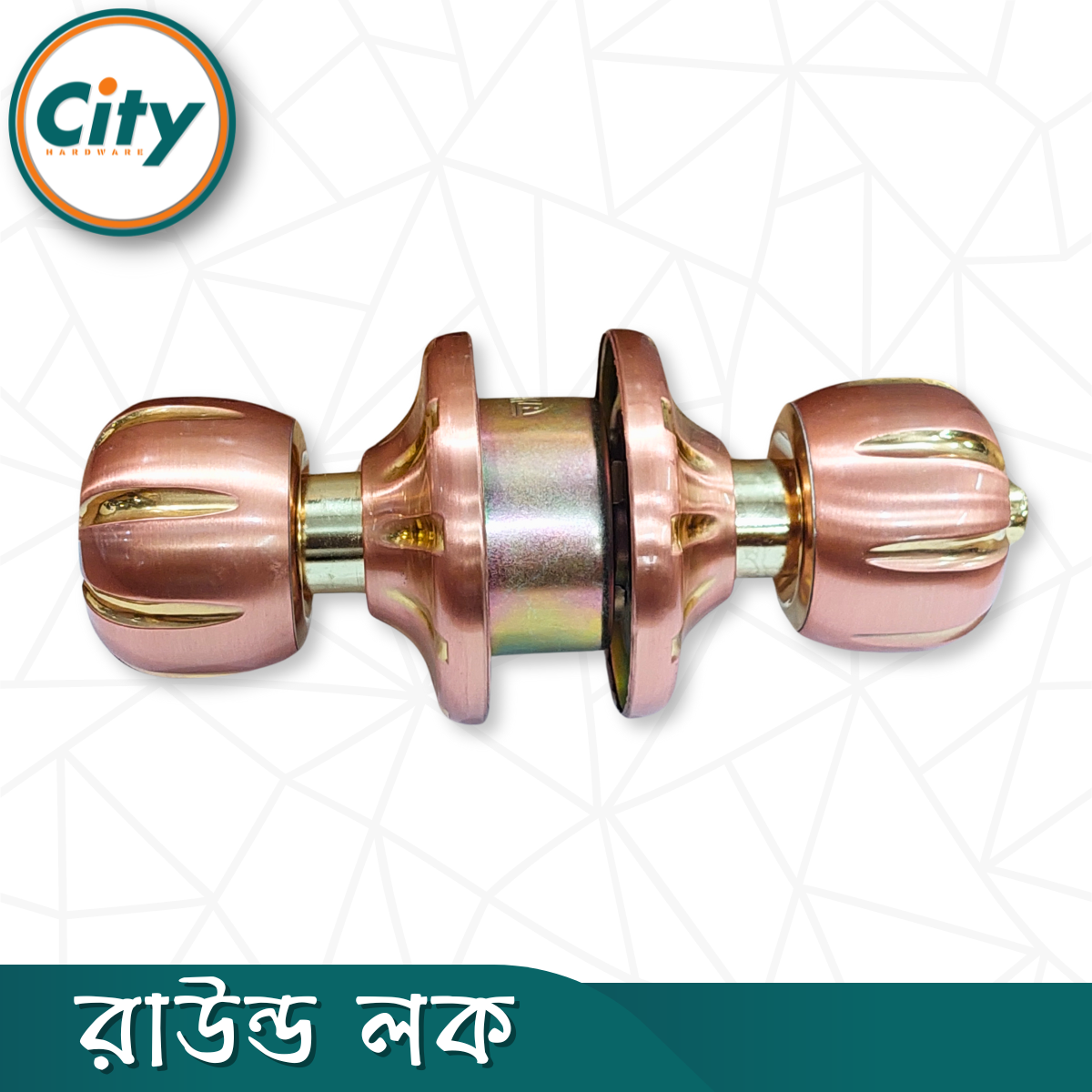 প্রিমিয়াম গুণমানের রাউন্ড লক রোজ গোল্ড রঙের নতুন মডেলের রাউন্ড লক সর্বজনীন কাঠের দরজার লক_img_3