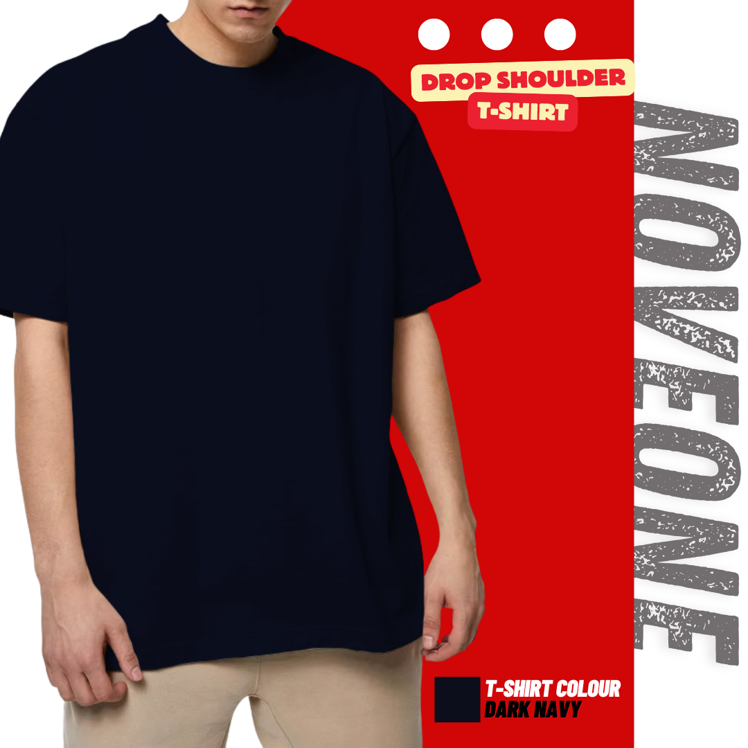 Dark Navy - Drop Shoulder T-shirt for Men