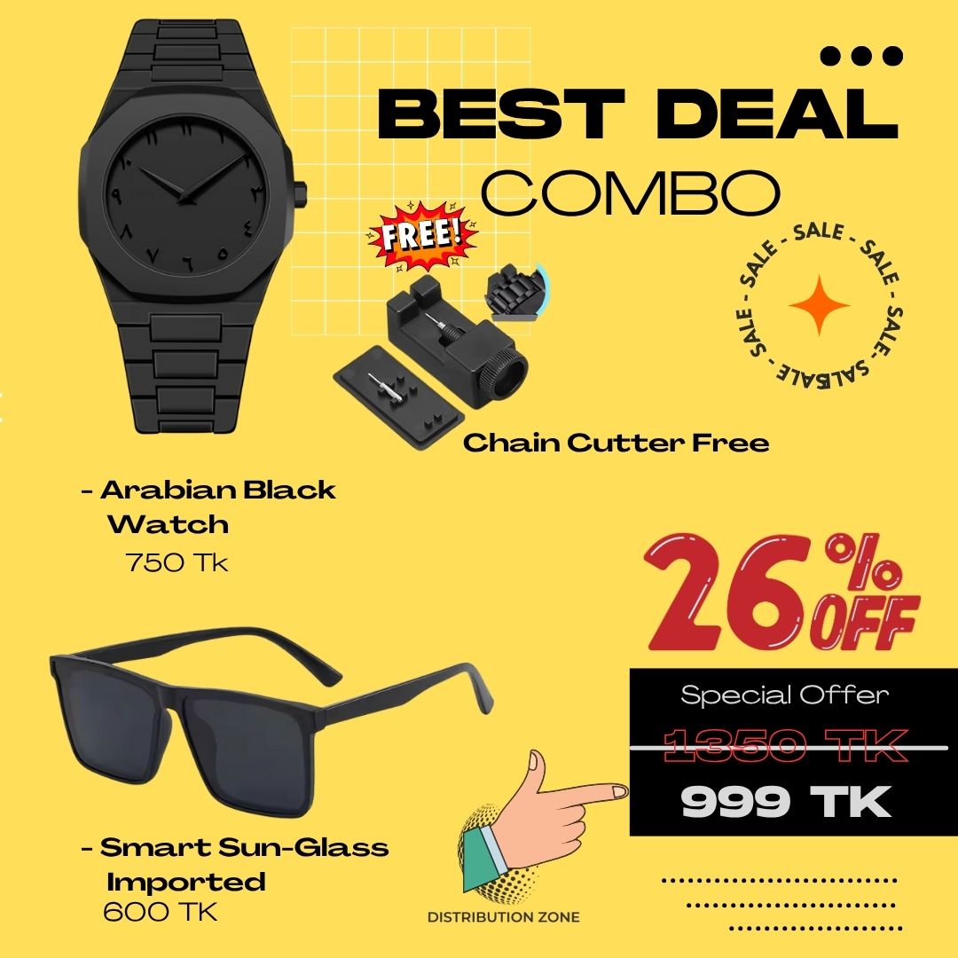 Black Beast Combo(Arabian Black Watch & smart Sunglass imported)
