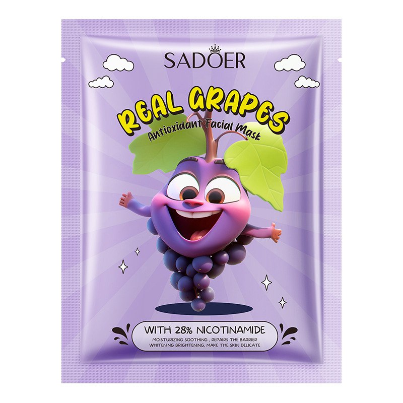 Sadoer Real Grapes Sheet Mask With 28% Nicotinamide