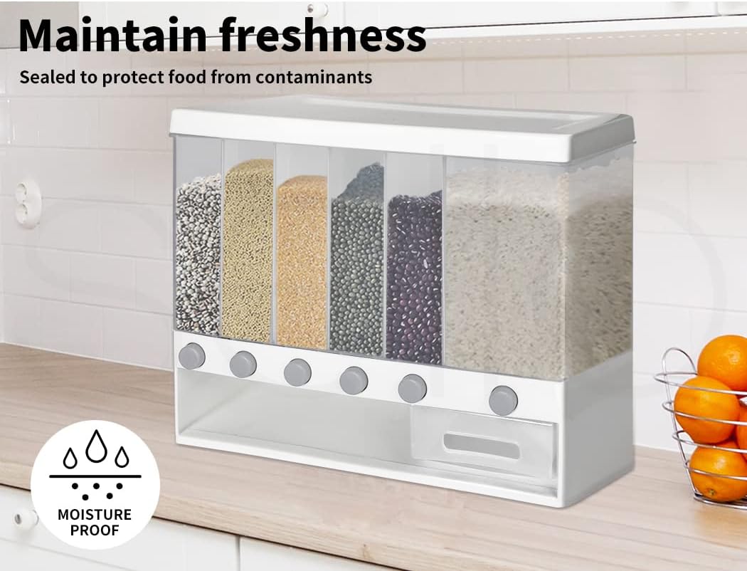6-in-1 Grain & Cereal Dispenser – Large Capacity, One-Click Rice & Grain Storage_img_4