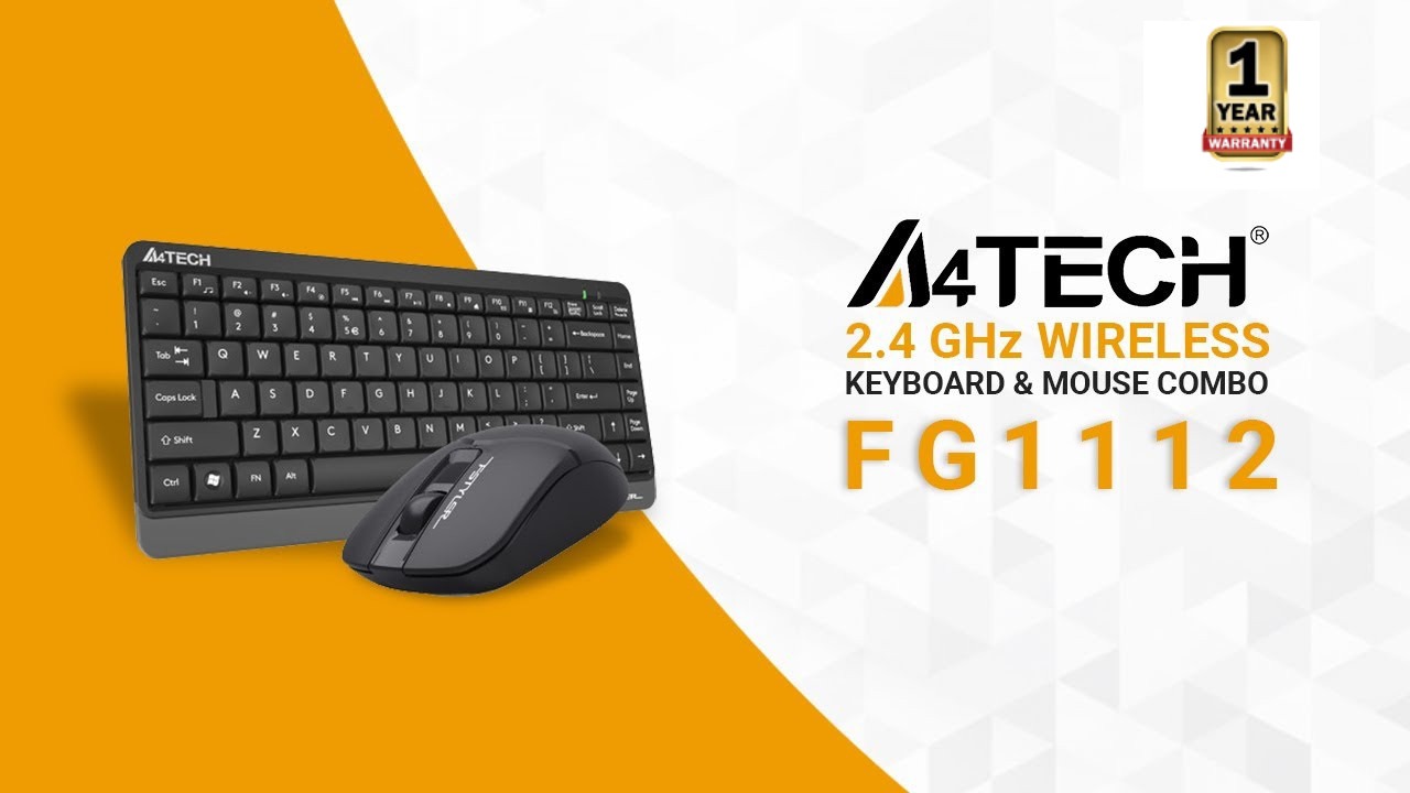 Black Wireless Keyboard & Mouse Combo-A4 Tech FG1112 - Image 2