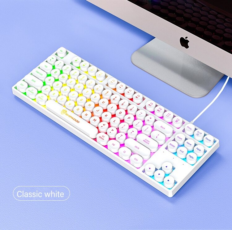 HXSJ K87 Key Punk Film Gaming Keyboard Computer Notebook External Office Wired Usb Port Use For Desktop Laptop Of Rainbow Lights - Image 2