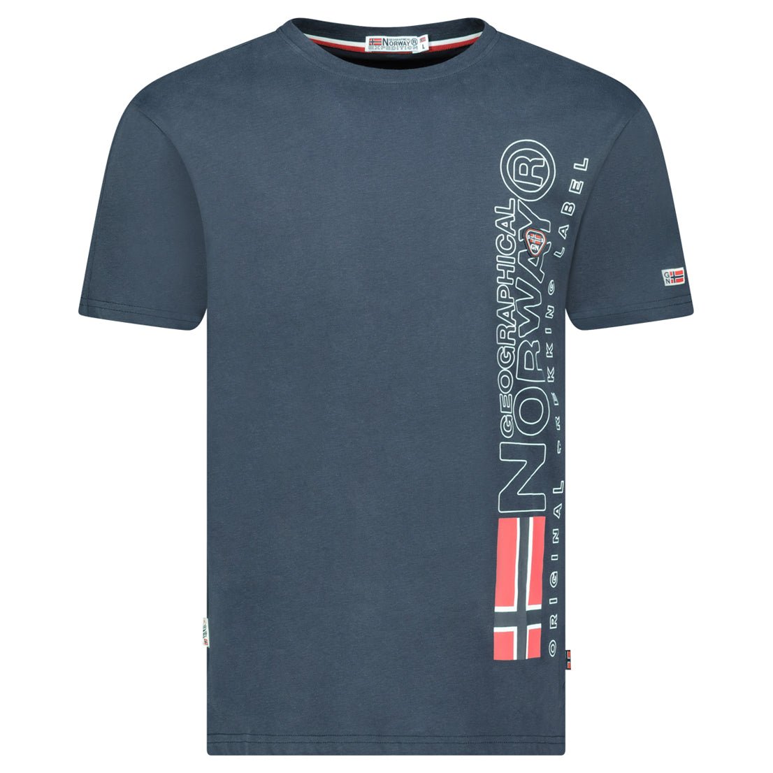 T-Shirt Men Short Sleeve with Navy Flag