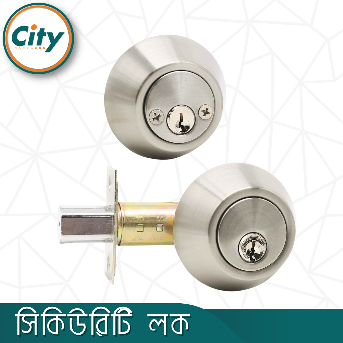 সিকিউরিটি লক উভয় পাশে চাবি সিস্টেম ডাবোল সিলিন্ডার ডেডবোল্ট লক দরজার লক এস এস কালার ডোর লক_img_1