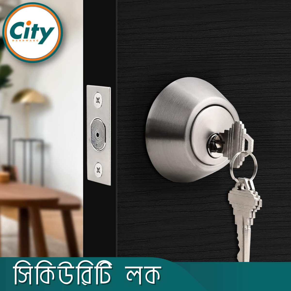 সিকিউরিটি লক উভয় পাশে চাবি সিস্টেম ডাবোল সিলিন্ডার ডেডবোল্ট লক দরজার লক এস এস কালার ডোর লক_img_4