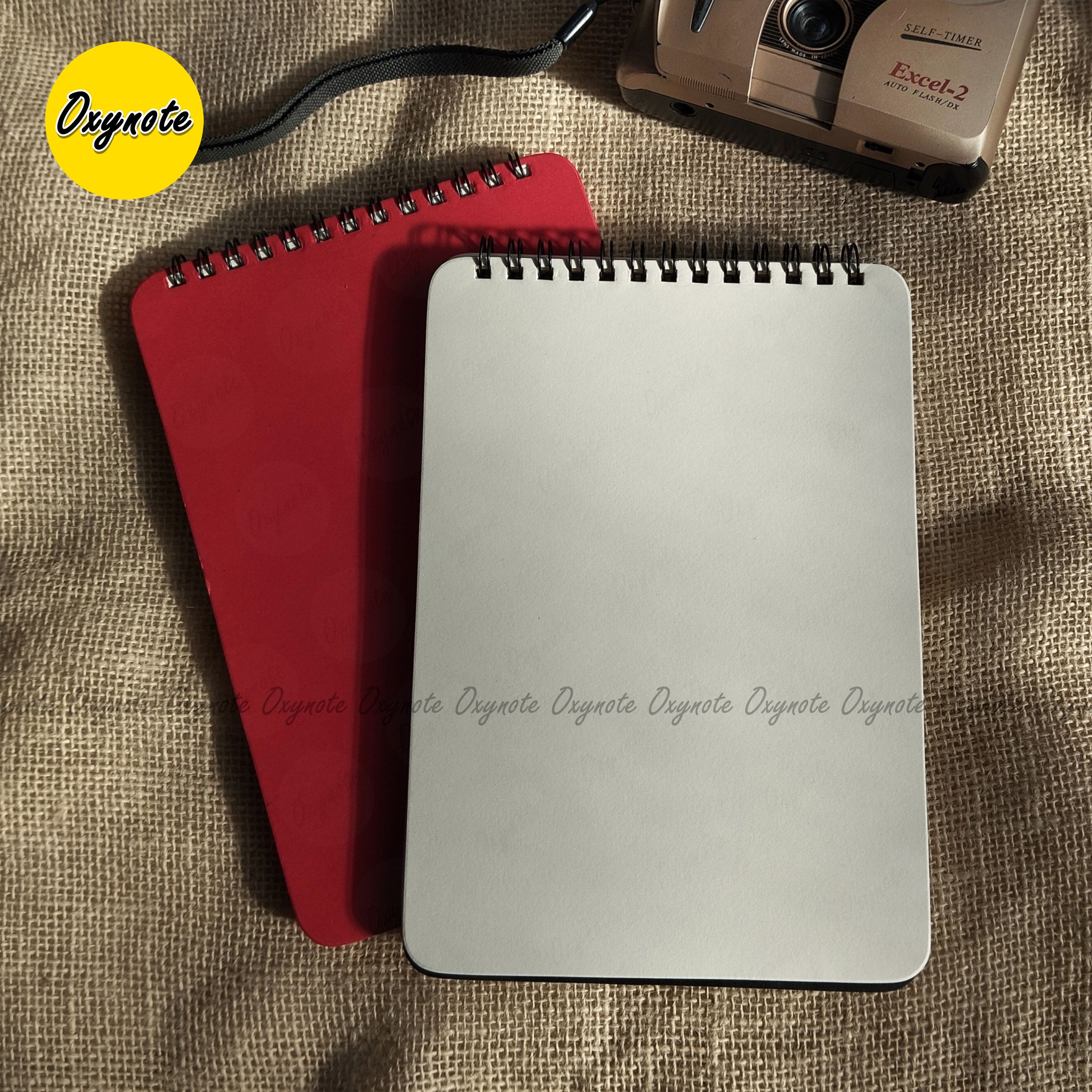 OXYNOTE A5 Size Premium Blank Cover Notebook - Red
