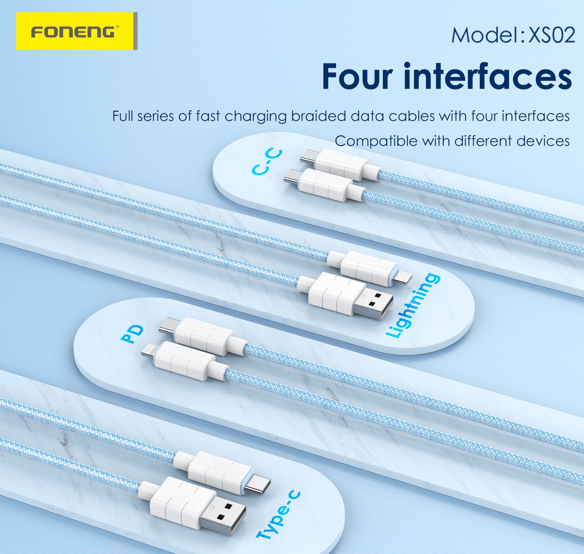 Foneng XS02 Braided Data Cable (Type-C to Type-C)_img_1