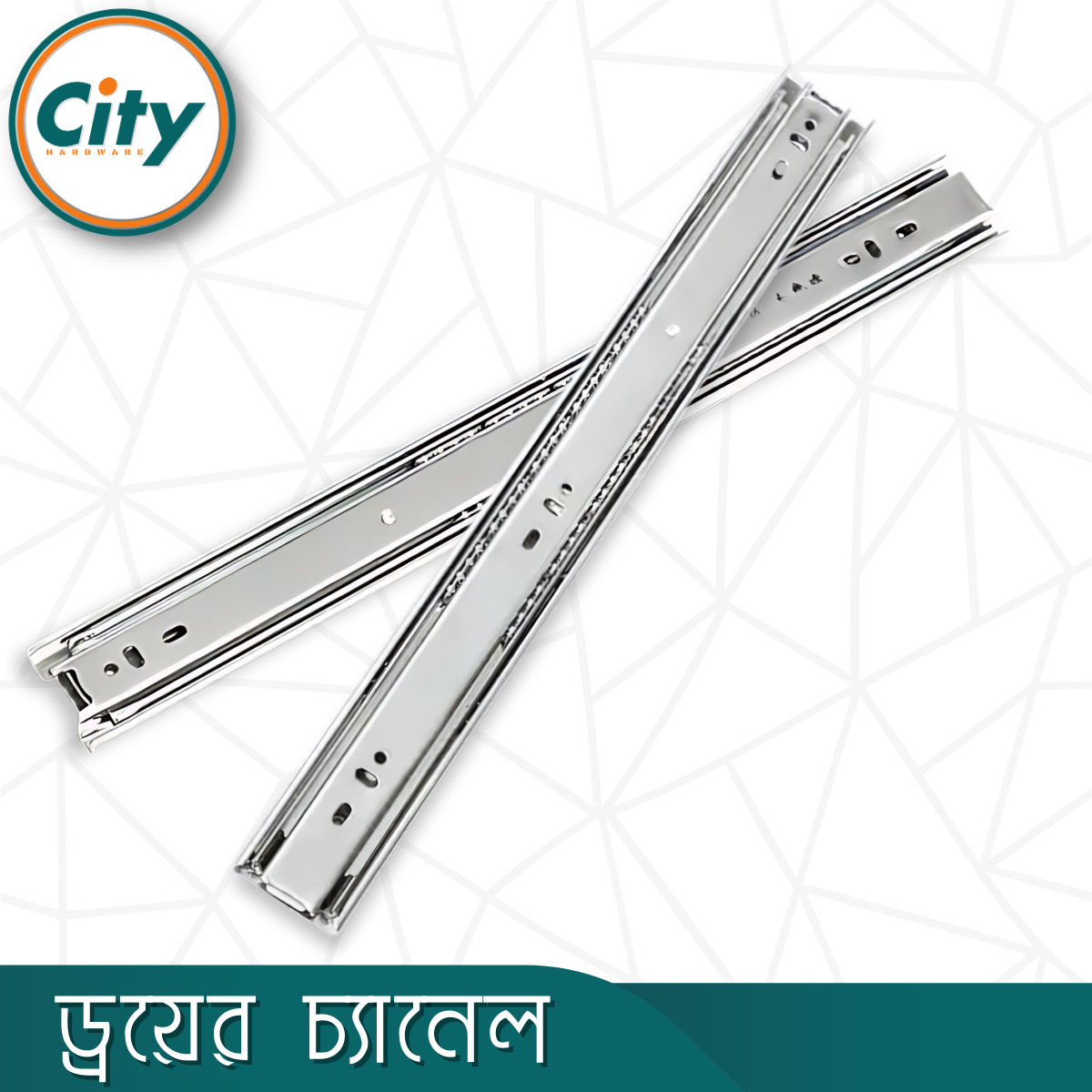 ১ জোড়া স্টেইনলেস স্টিলের ড্রয়ার চ্যানেল বল বিয়ারিং স্লাইডার ৩ পার্ট Drawer Channel_img_1