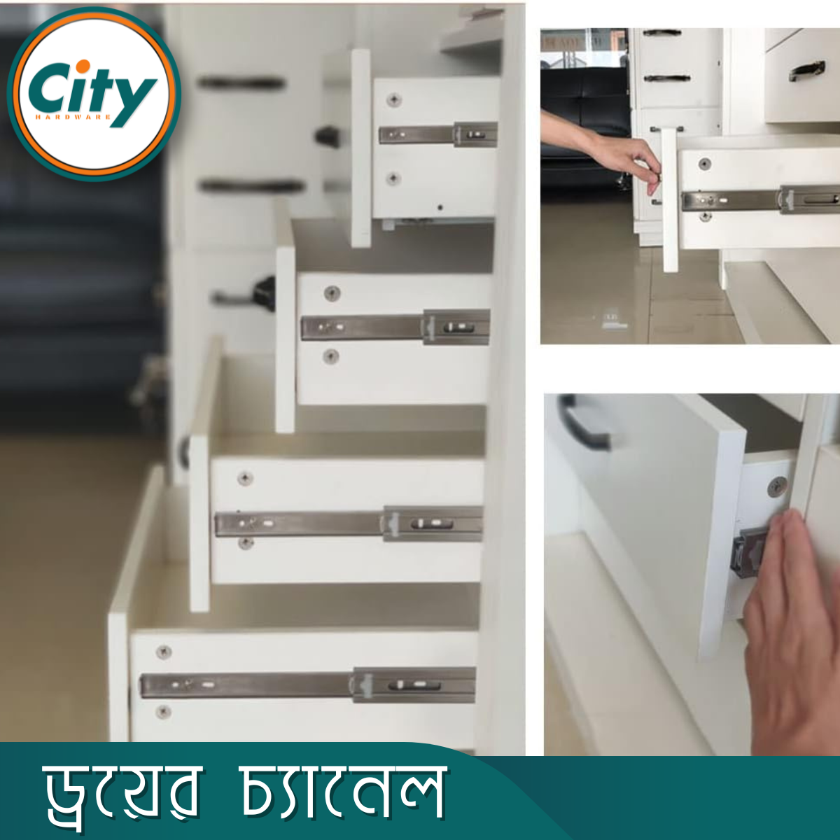 ১ জোড়া স্টেইনলেস স্টিলের ড্রয়ার চ্যানেল বল বিয়ারিং স্লাইডার ৩ পার্ট Drawer Channel_img_6