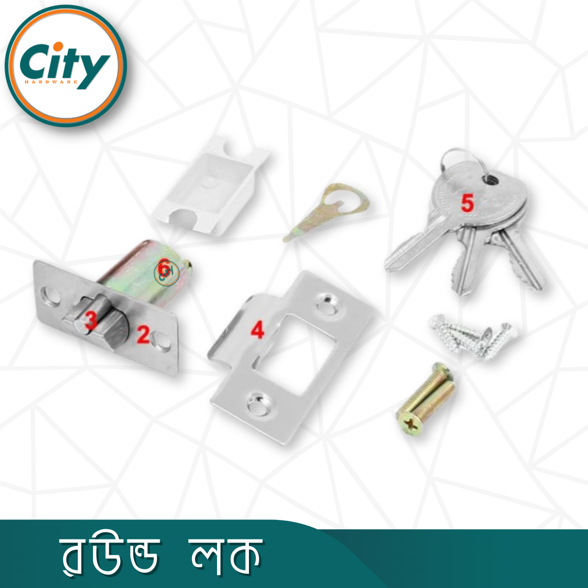 উচ্চ সুরক্ষা রাউন্ড লক নতুন কামরাঙ্গা মডেল সর্বজনীন কাঠের ডোর লক সিলভার রঙের দরজার লক_img_4