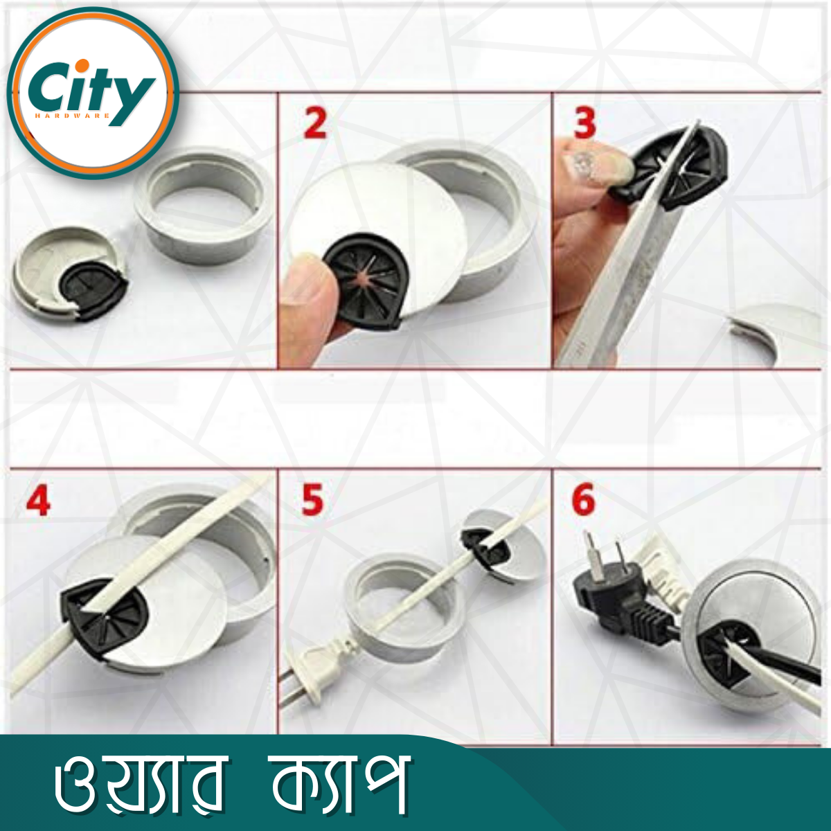১ পিস কম্পিউটার ডেস্ক টেবিল কেবল হোল কভার ফাইন কোটেড ওয়্যার ক্যাপ ডেস্ক গারমেট_img_5