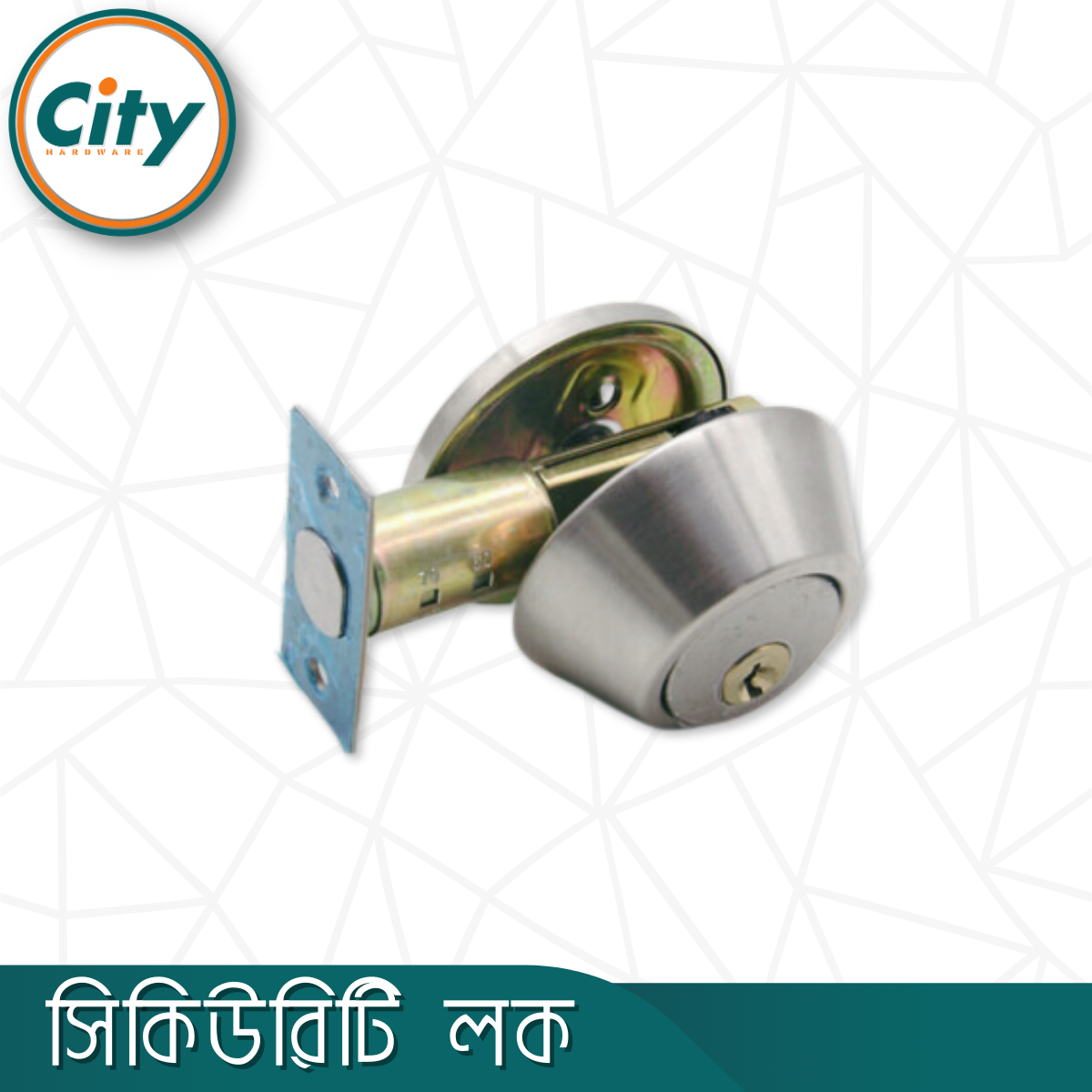 সিকিউরিটি লক ওয়ান সাইড কী ওয়ান সাইড নব সিস্টেম সিঙ্গল সিলিন্ডার ডেডবোল্ট লক দরজার লক এস এস কালার ডোর লক_img_2
