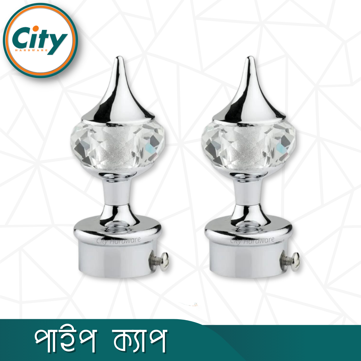১ জোড়া (২ পিস) সিপি পালিশ করা ক্রিস্টাল মিনার পর্দার পাইপ কভার পাইপ ক্যাপ ১ ইঞ্চি পাইপের জন্য পর্দা সজ্জা মিনার_img_2