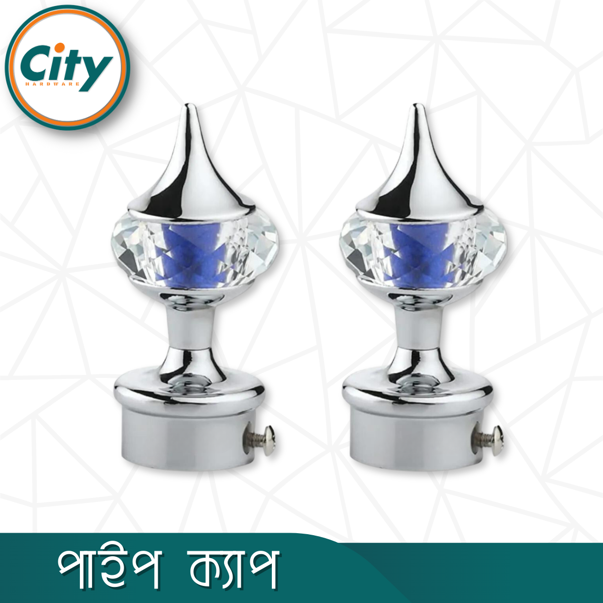 ১ জোড়া (২ পিস) সিপি পালিশ করা ক্রিস্টাল মিনার পর্দার পাইপ কভার পাইপ ক্যাপ ১ ইঞ্চি পাইপের জন্য পর্দা সজ্জা মিনার_img_3