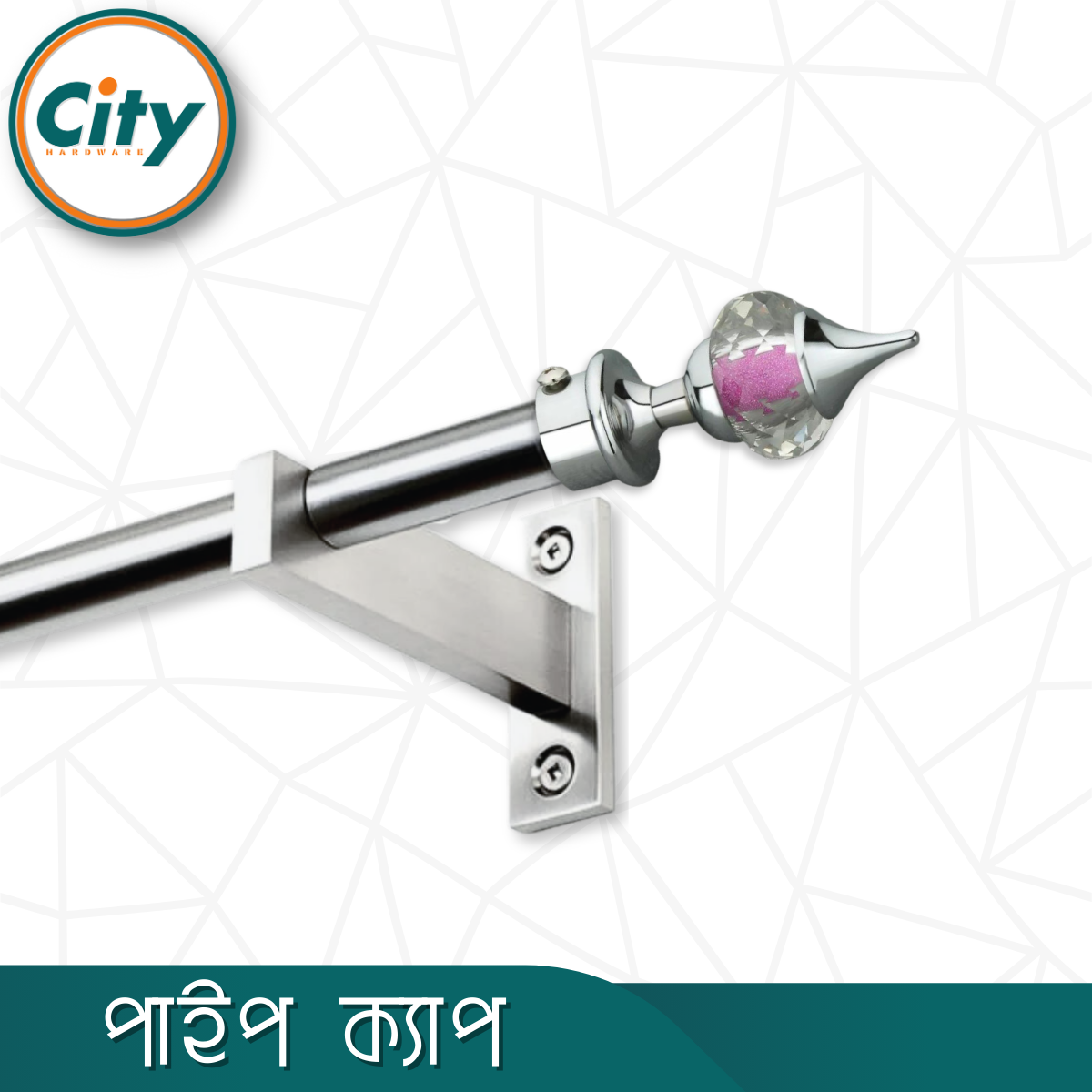 ১ জোড়া (২ পিস) সিপি পালিশ করা ক্রিস্টাল মিনার পর্দার পাইপ কভার পাইপ ক্যাপ ১ ইঞ্চি পাইপের জন্য পর্দা সজ্জা মিনার_img_5