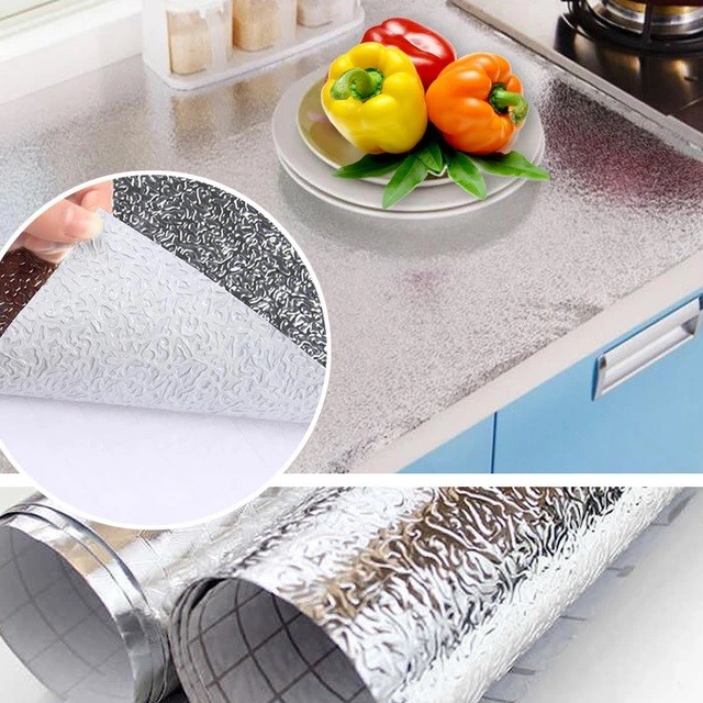 Kitchen Oil-Resistant Aluminum Foil Sticker  2ft (W) x 9ft (L) – Self-Adhesive Anti-Fouling Wall & Cabinet Cover_img_2