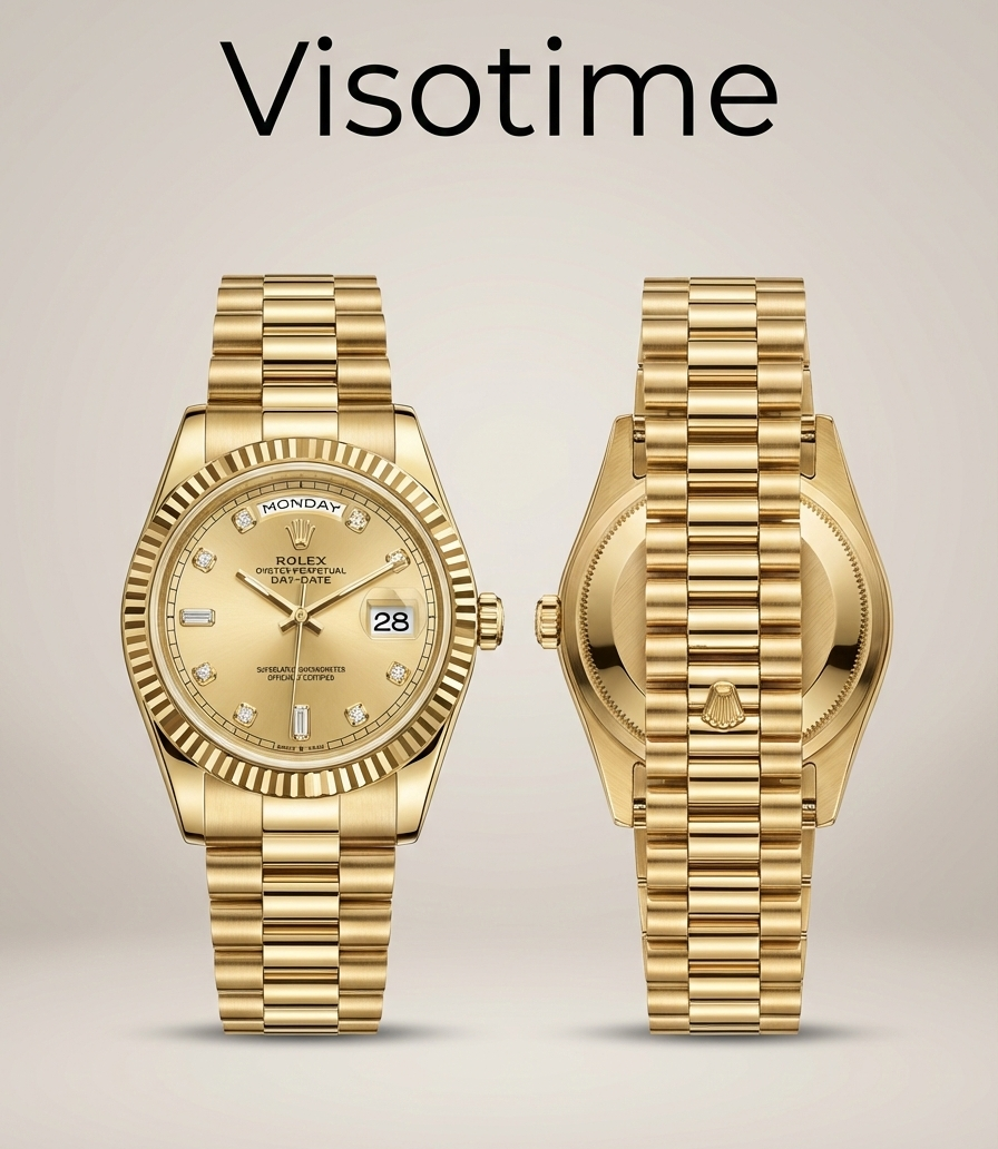 Rolex Oyster Perpetual Day-Date Gold Watch with Diamond-Set Dial