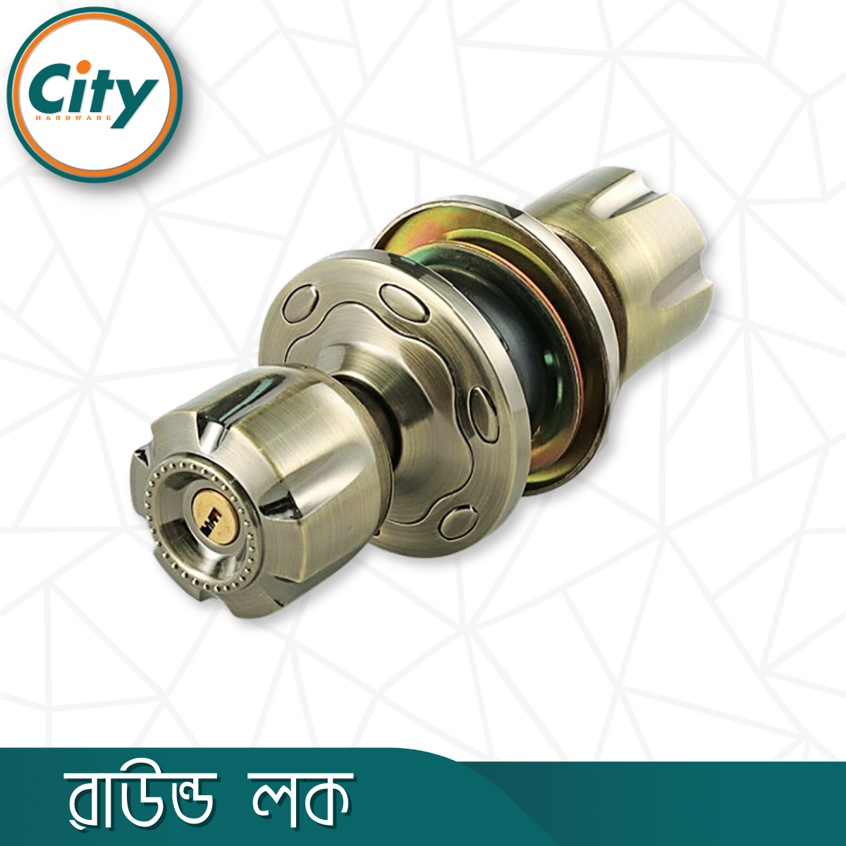 প্রিমিয়াম মানের রাউন্ড লক উচ্চ সুরক্ষার রাউন্ড লক ডোর লক অ্যান্টিক ব্রাশ রঙের দরজার লক_img_2