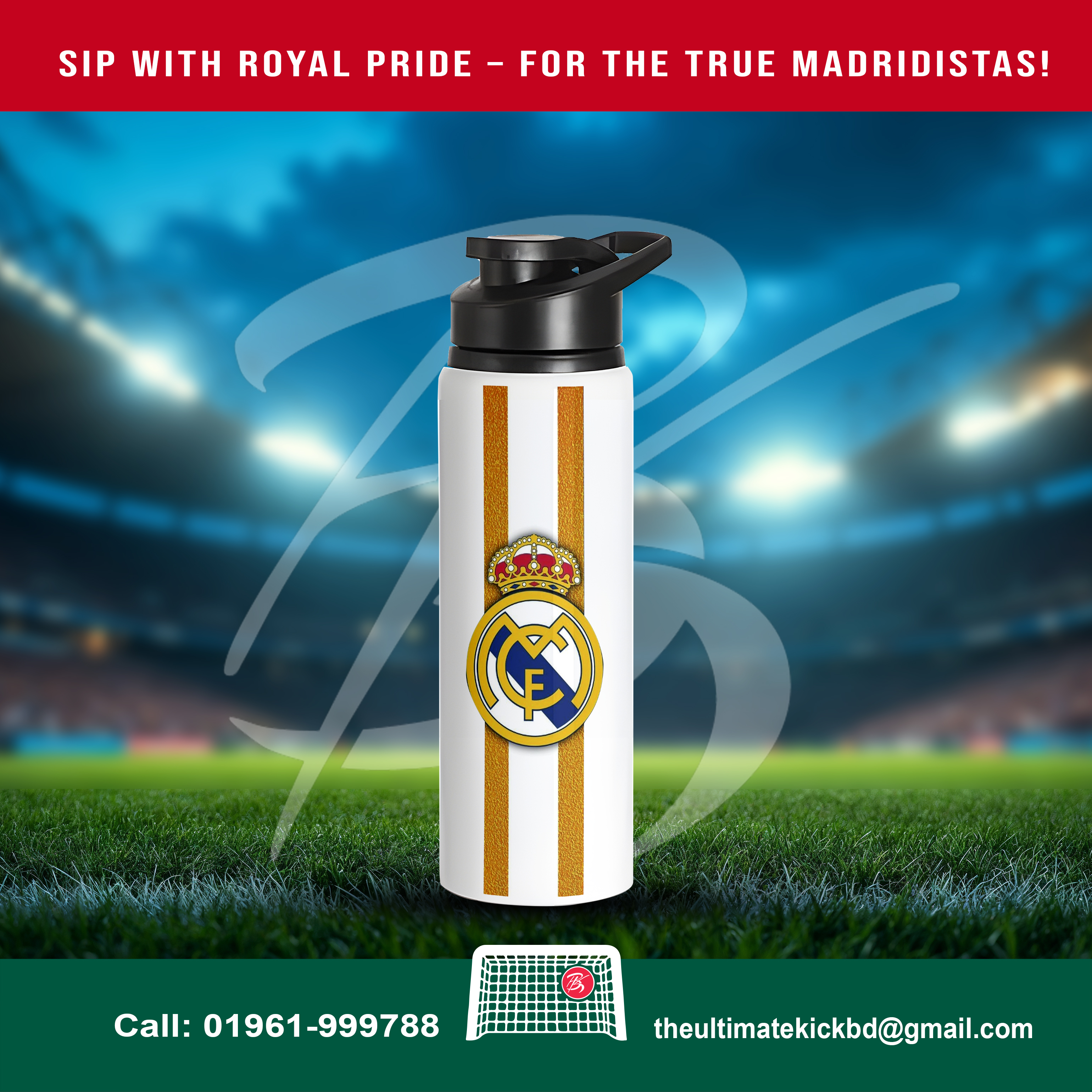 White & Gold – Real Madrid Inspired Bottle