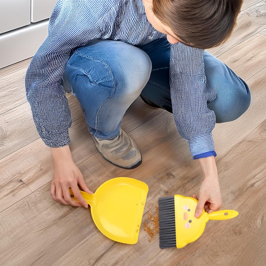 Mini Dustpan and Brush Set – Handheld Cleaning Brush for Desk, Keyboard & Home Use_img_1