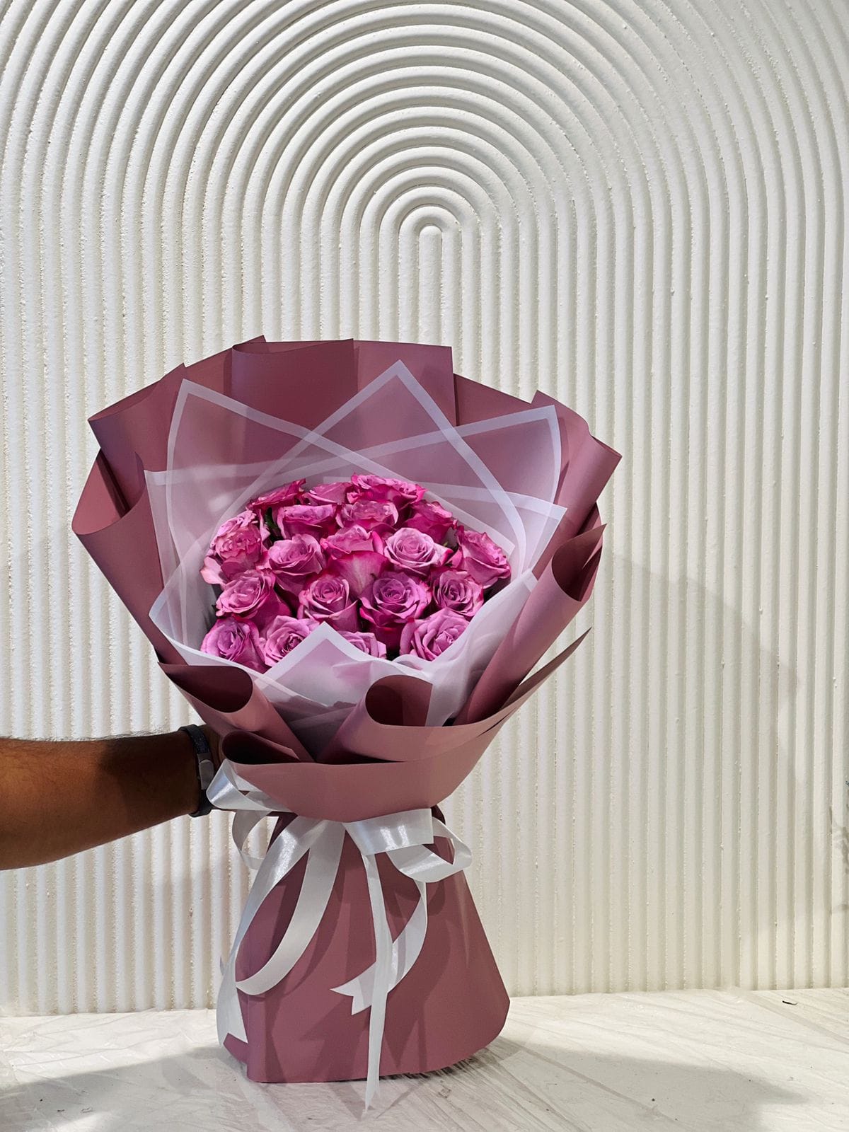 Purple flowers  hand bouquet