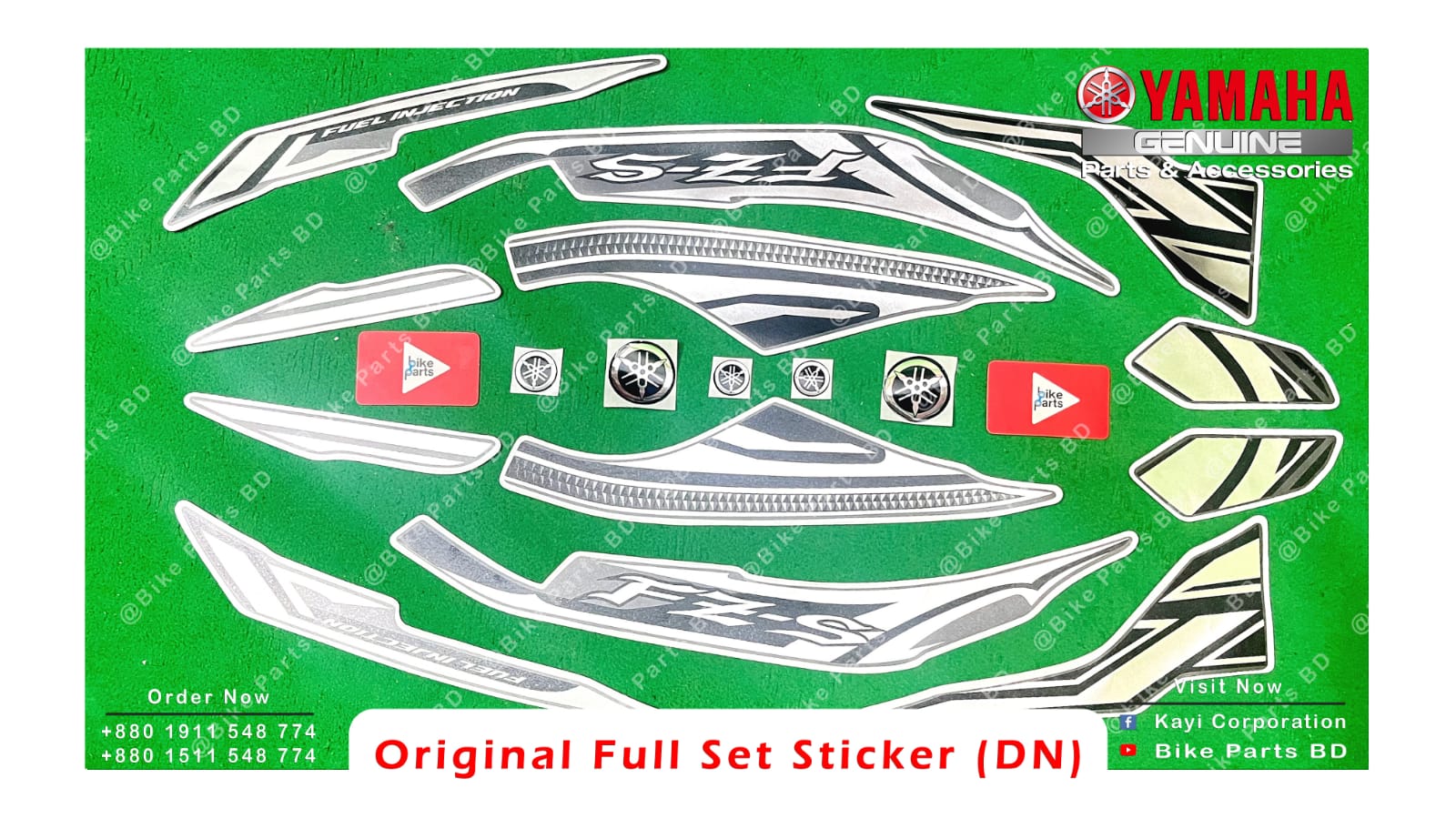 Full Set Sticker for Yamaha FZS V2 (Dark Night) bike. thumbnail 3