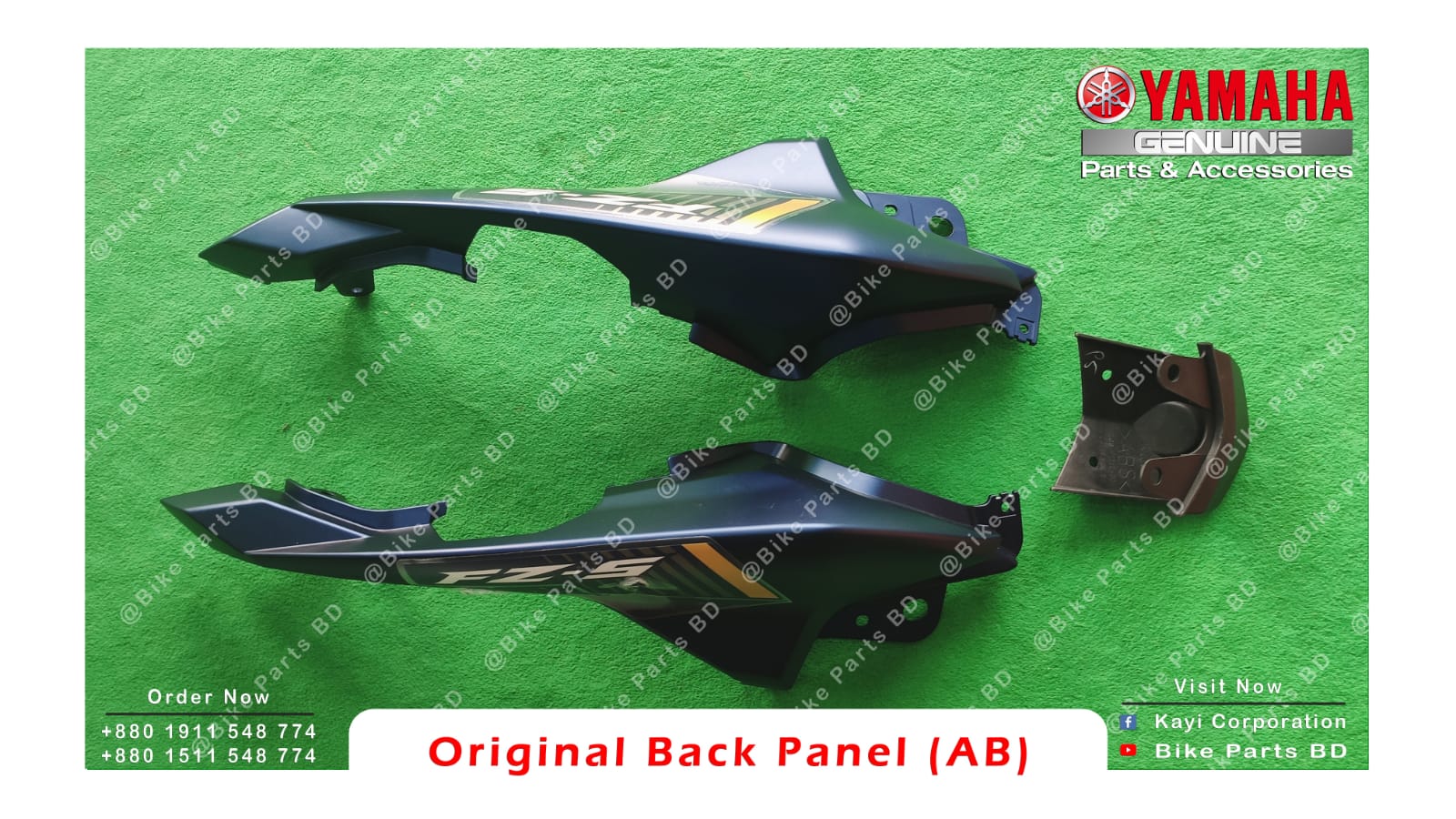 Cover-5 with Back Panel for Yamaha FZS V2 (Armada Blue) bike. thumbnail 3