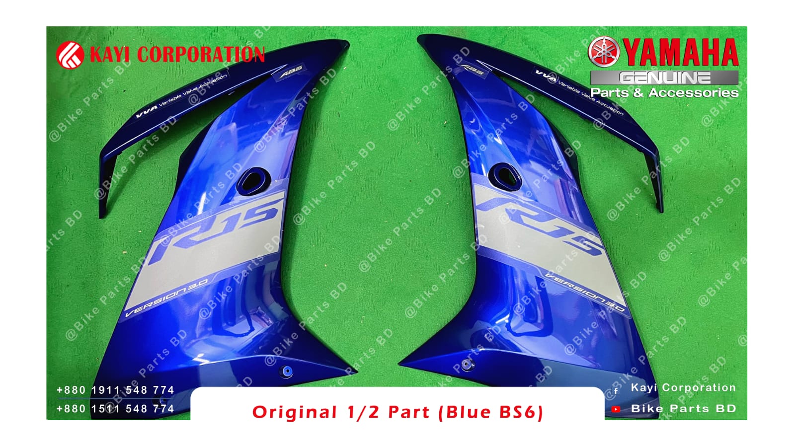 1/2 Part Yamaha R15 V3 (Racing Blue-BS6) bike. thumbnail 2