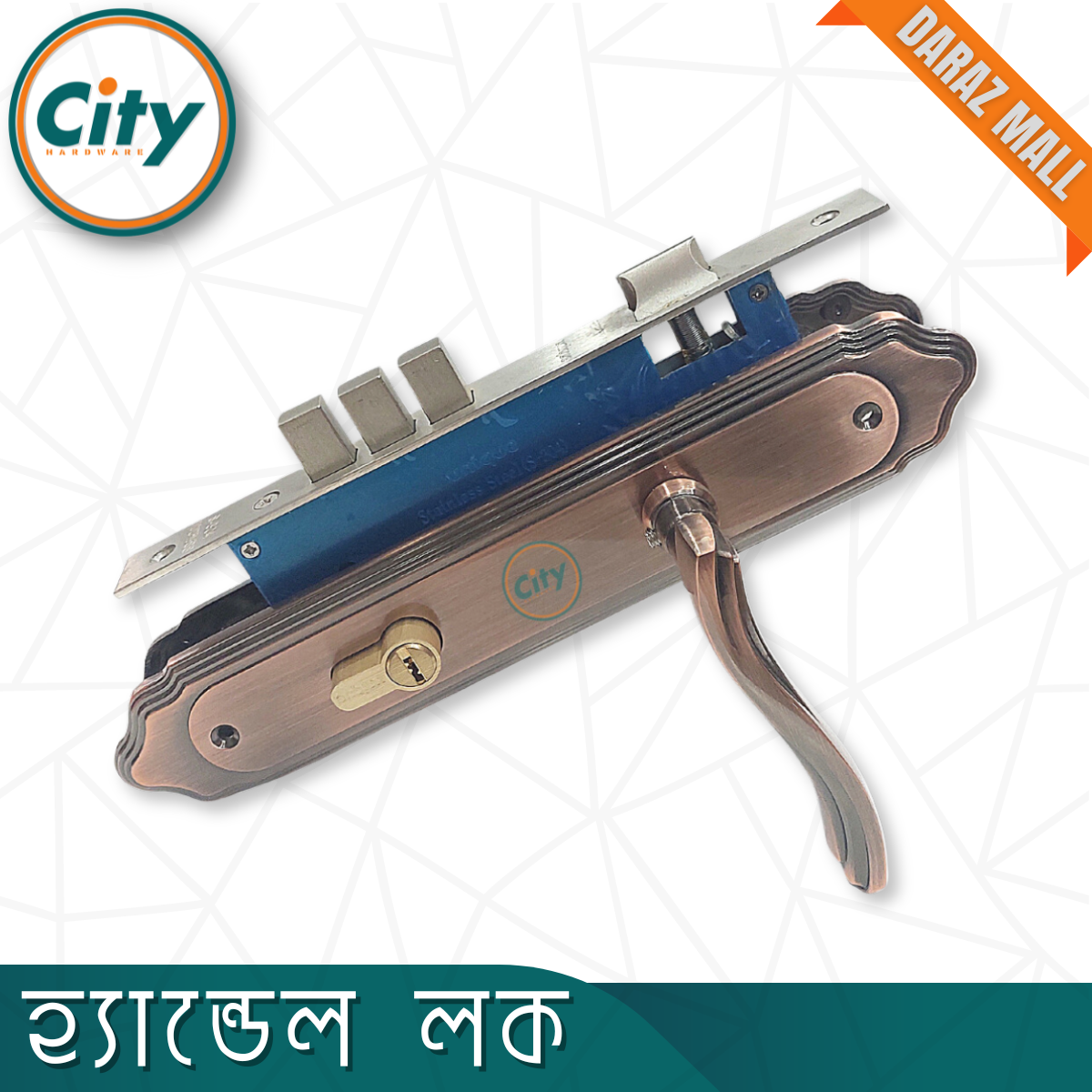 উচ্চ সুরক্ষা স্ট্যান্ডার্ড সাইজের হ্যান্ডেল লক প্রধান দরজার জন্য অ্যান্টিক রঙের দরজার লক Door Lock_img_2